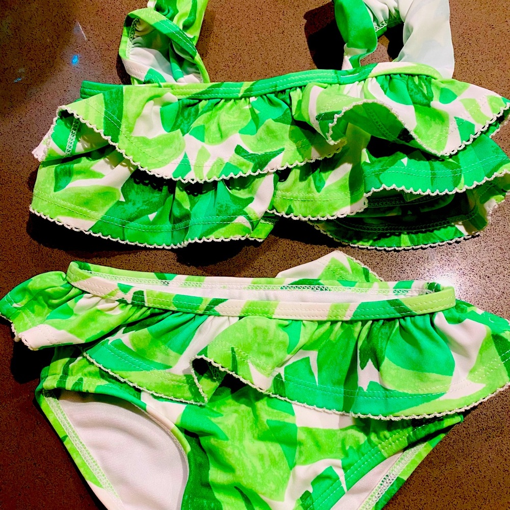 Janie and Jack two piece tropical bathing suit